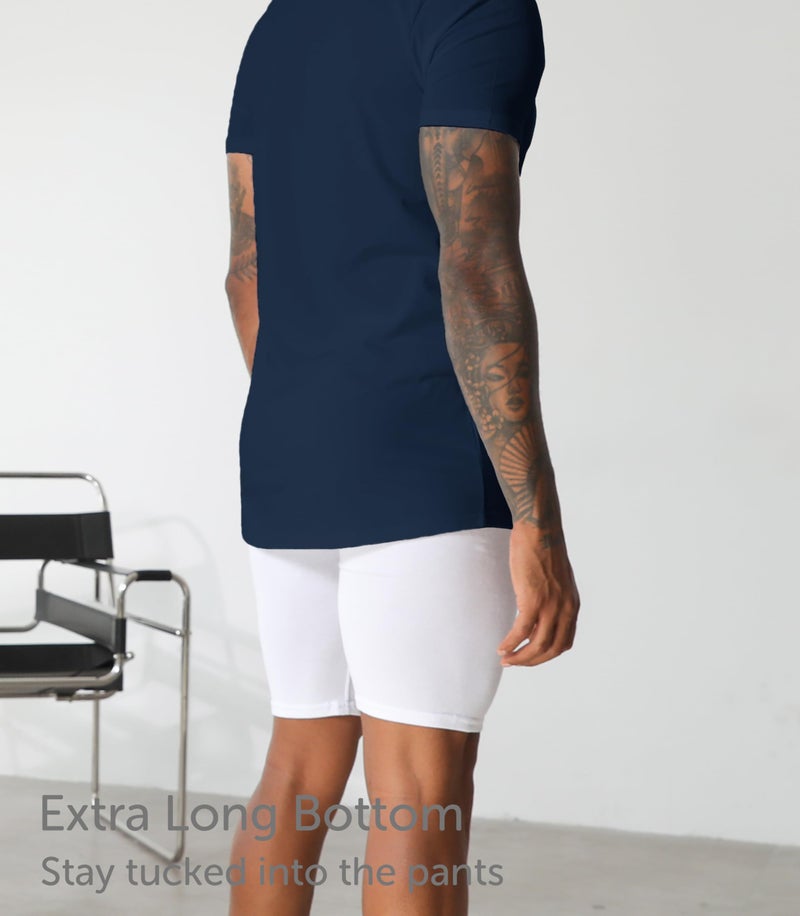 Comfneat Men's 6-Pack Undershirts 100% Cotton Comfy V-Neck T-Shirts (Navy 6-Pack, XL) - Image 5
