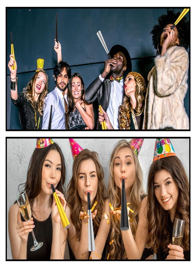 Syhood 60 Pcs 2026 New Years Party Horns Gold Silver Black - Image 5
