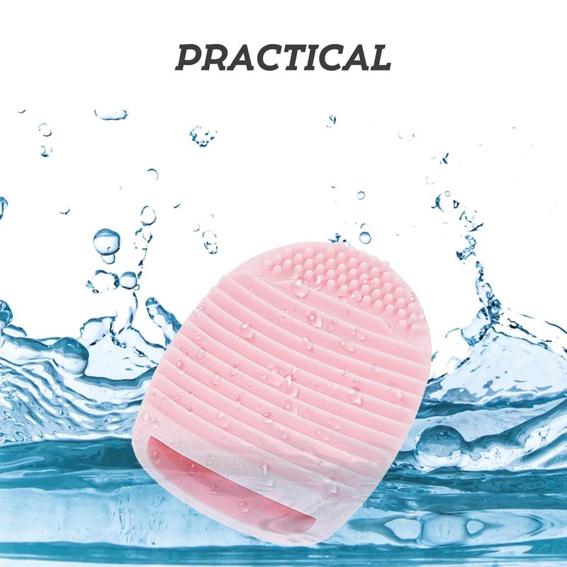 منظف فرش المكياج السيليكوني المرن على شكل بيضة بألوان مختلطة - Image 4