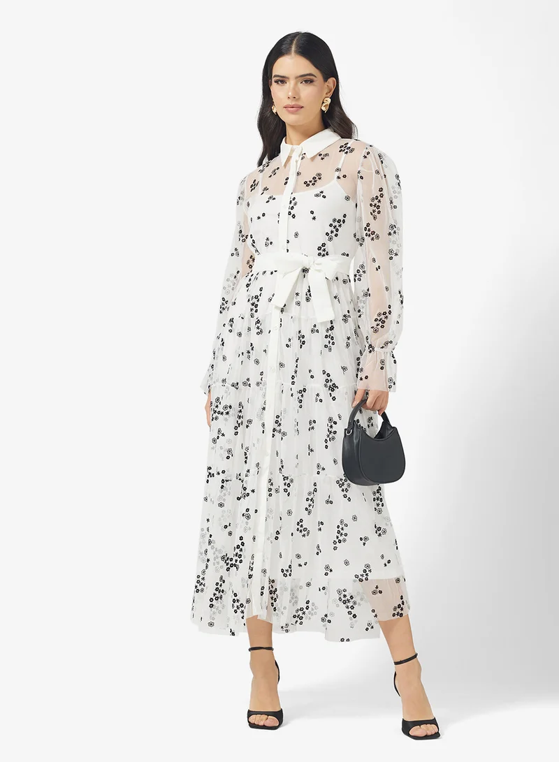 FYOR Long Sleeve Floral Print Maxi Dress