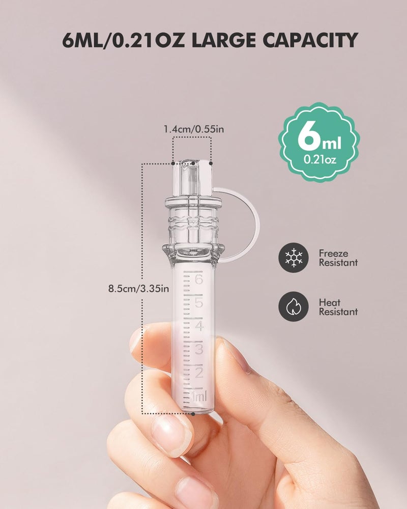 dearlomum Colostrum Collector Kit Breast Milk Collector 6ml/6pcs,Reusable, Heat & Freezer Resistant, BPA-Free, with Cotton Cloth Wipe, Storage Case, Cleaning Brush - Image 2