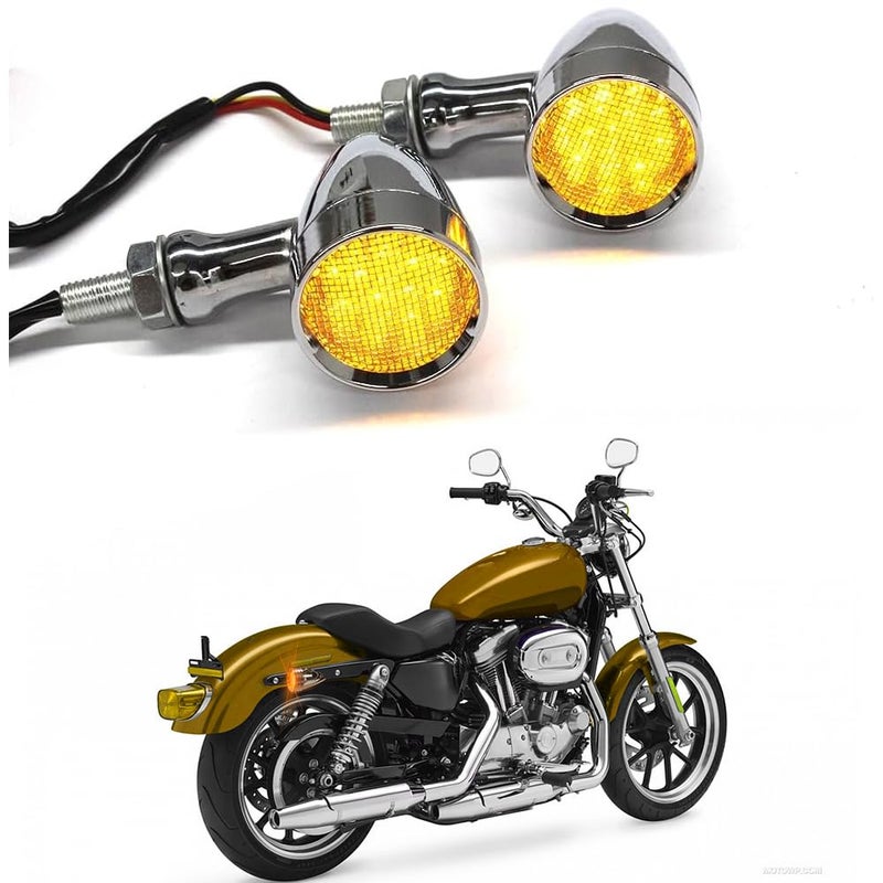 DREAMIZER LED Turn Signals Front Rear 15 LED Motorcycle Lights Super Bright Bulbs Compatible With Harley Honda Yamaha Suzuki and More