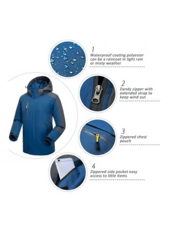 Waterproof Jacket Windproof Raincoat Sportswear Outdoor Hiking Traveling Cycling Sports Detachable Hooded Coat for Men - Image 4