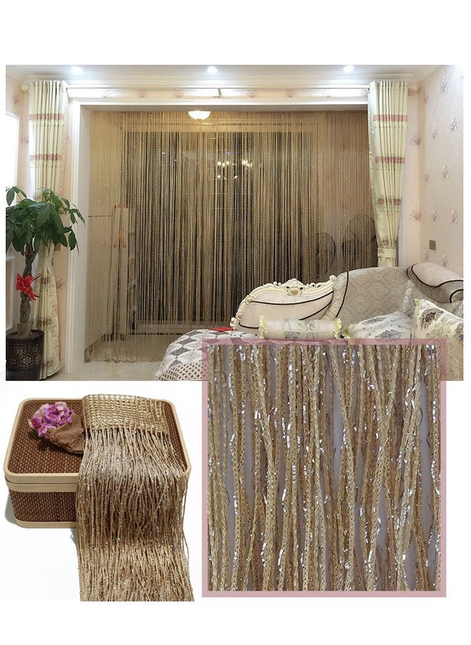 CSDONA Champagne Gold Tassel Door Curtain – Decorative Fringe Panel for Windows, Room Divider, Wall & Party Backdrop  - Image 3