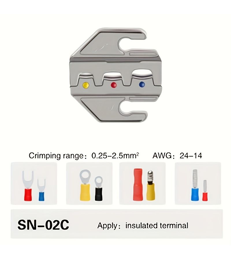 Multi Functional Wire Crimping Pliers SN-06WF Replacement Jaw Mold - Image 3