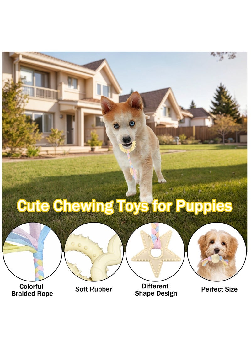 Laoybho Dog Chewing Toys 6 Pack,Puppy Clean Teeth for Small to Medium Dogs, Interactive Training Toys Dog Gift Set Durable Natural Rubber Cotton Rope Balls for Oral Health Protection - Image 3