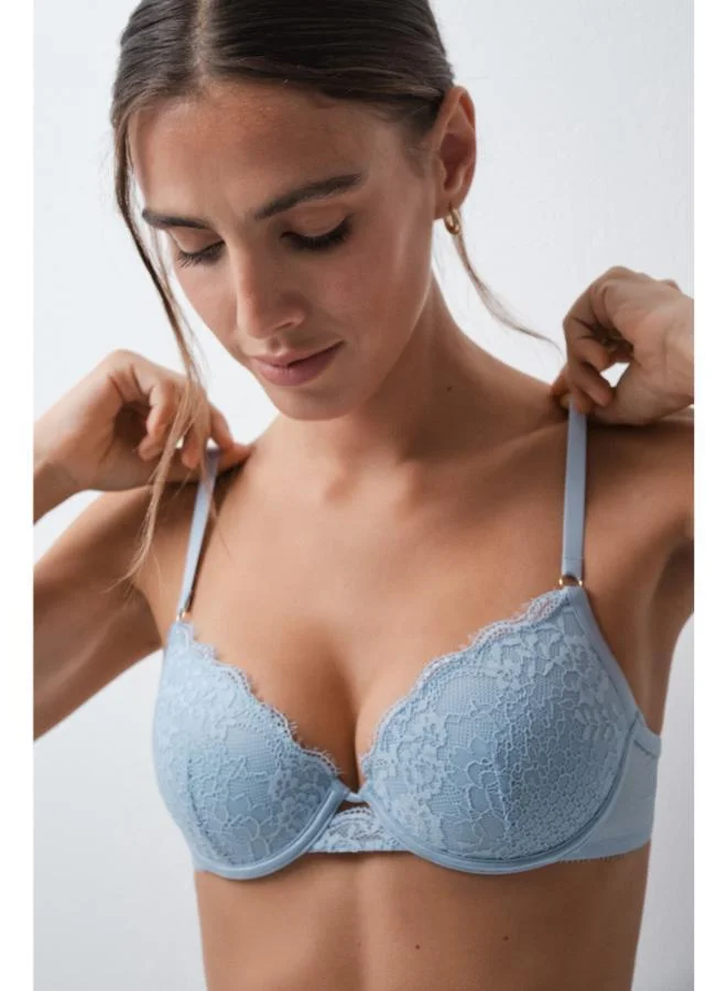 Women'secret Blue padded lace classic bra BEAUTIFUL