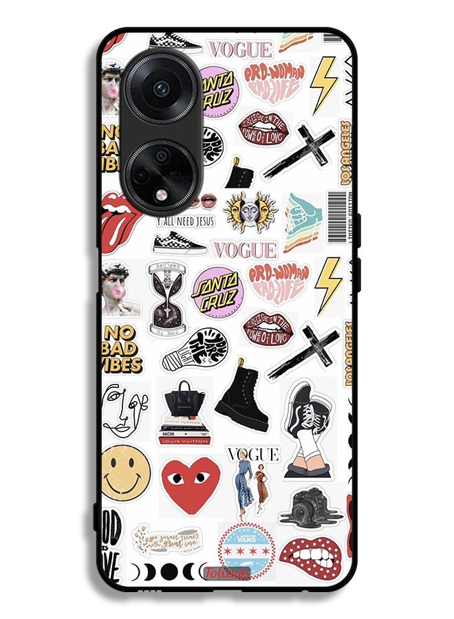 Tolwak Oppo A1 5G Protective Case Cover No Bad Vibes Stickers - Image 1