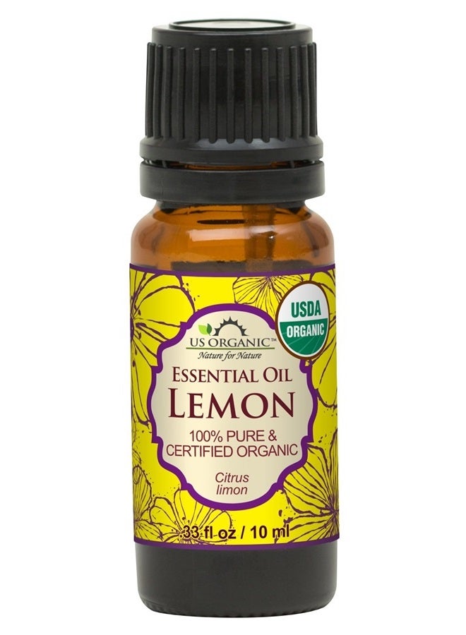 US Organic 100% Pure Lemon Essential Oil - USDA Certified Organic, Cold Pressed - W/Euro droppers (More Size Variations Available) (10 ml) - Image 1