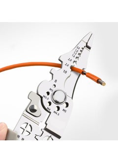 V R ENTERPRISE V R ENTERPRISE 9in1 Multifunctional Stainless Steel Wire Puller Plier Cable Looping Splitting Cutting Pliers MultiPurpose Electrical Stripping Tool Wire Stripper Crimping Tool  - Image 3