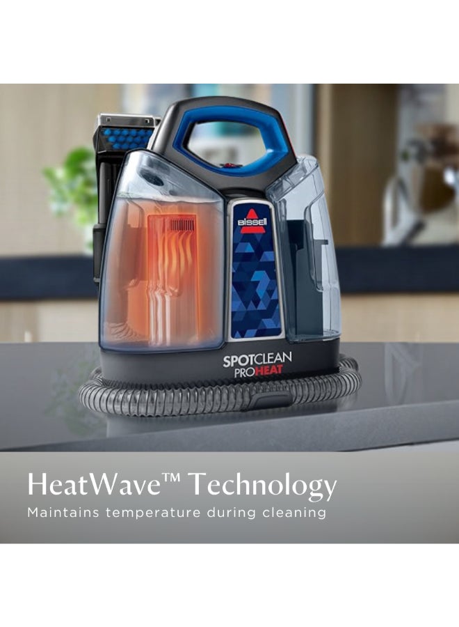 Bissell SpotClean ProHeat  Portable Cleaner with Powerful Suction & HeatWave Technology | Removes Tough Stains from Carpets, Furniture, Curtains & Car Interiors 1.1 L 330 W 47202 Black/Blue - Image 2