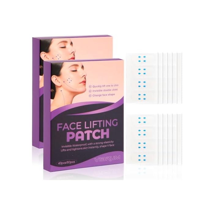 160 PCS Invisible Face Lift Tape - Instant Neck Forehead Lift Tape for Sagging Skin Double Chin Eyes Jowls Facial Wrinkles Waterproof Stretchable Skin Tape for Women Makeup