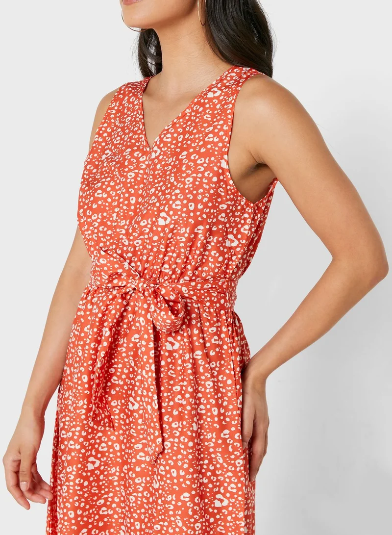 ELLA Printed Dress With Belt