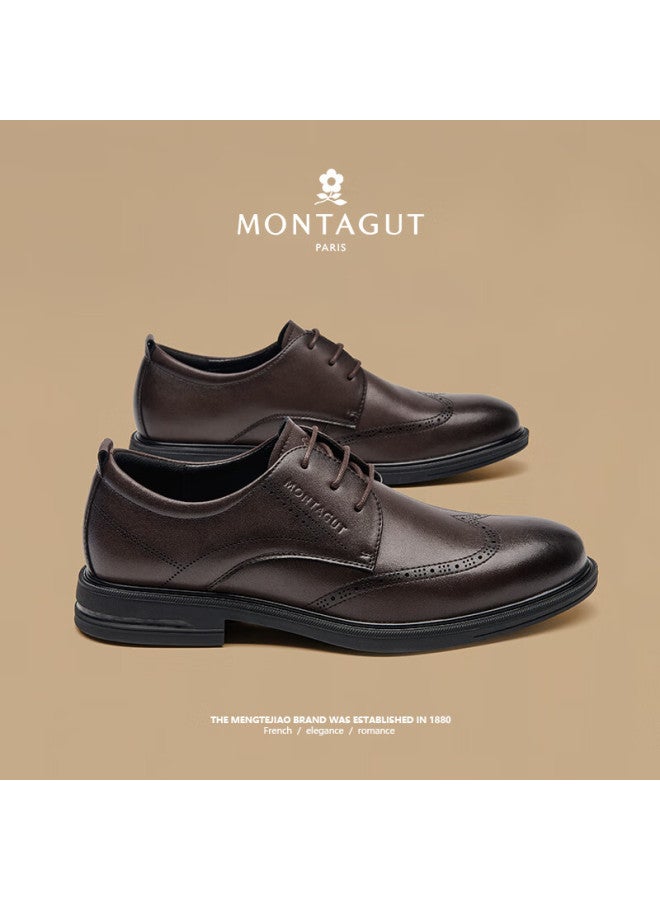 Montagut Men's Spring High-end Business Formal Leather Shoes Versatile Office Banquet British Style Soft Sole Durable Men's Shoes - Image 5