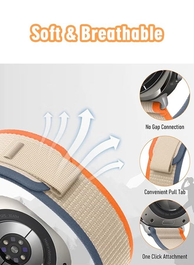 2 Pack for Apple Watch Trail Band 49mm 45mm 44mm 42mm Nylon Woven Sport Strap for iWatch Series Ultra/8/7/SE/6/5/4/3/2/1(Black, Beige) - Image 2