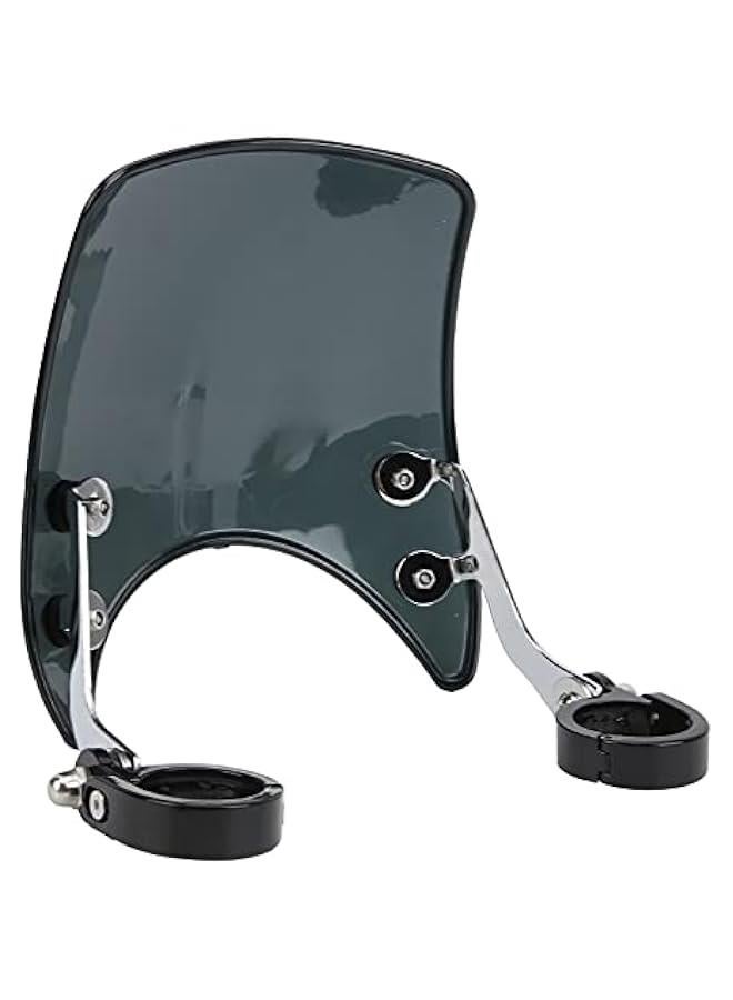 Loquat Motorcycle Windshield - Motorcycle Wind Deflector, Universal Motorcycle Modified Windshield Windscreen 180° Adjustable Headlight Fairing Air Deflector for 1.5-1.6in Front Fork(Black) - Image 2