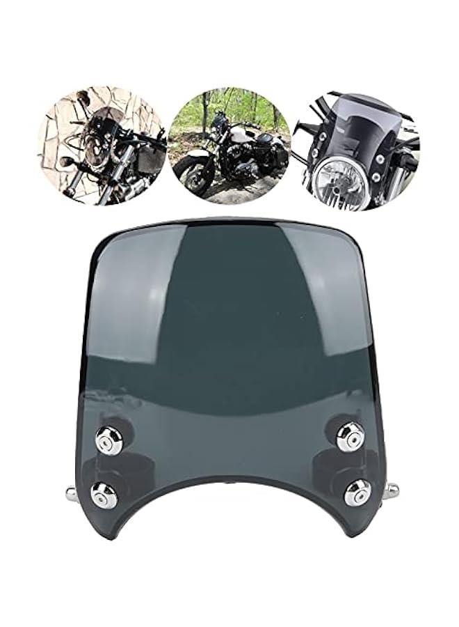Loquat Motorcycle Windshield - Motorcycle Wind Deflector, Universal Motorcycle Modified Windshield Windscreen 180° Adjustable Headlight Fairing Air Deflector for 1.5-1.6in Front Fork(Black) - Image 3