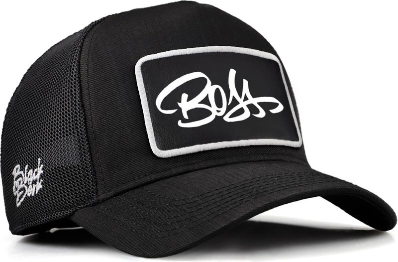 Black Börk Blackbörk V2 Trucker Boss - Black Cordura Fabric Hat (Cap) with 2 Code Logo  - Image 1