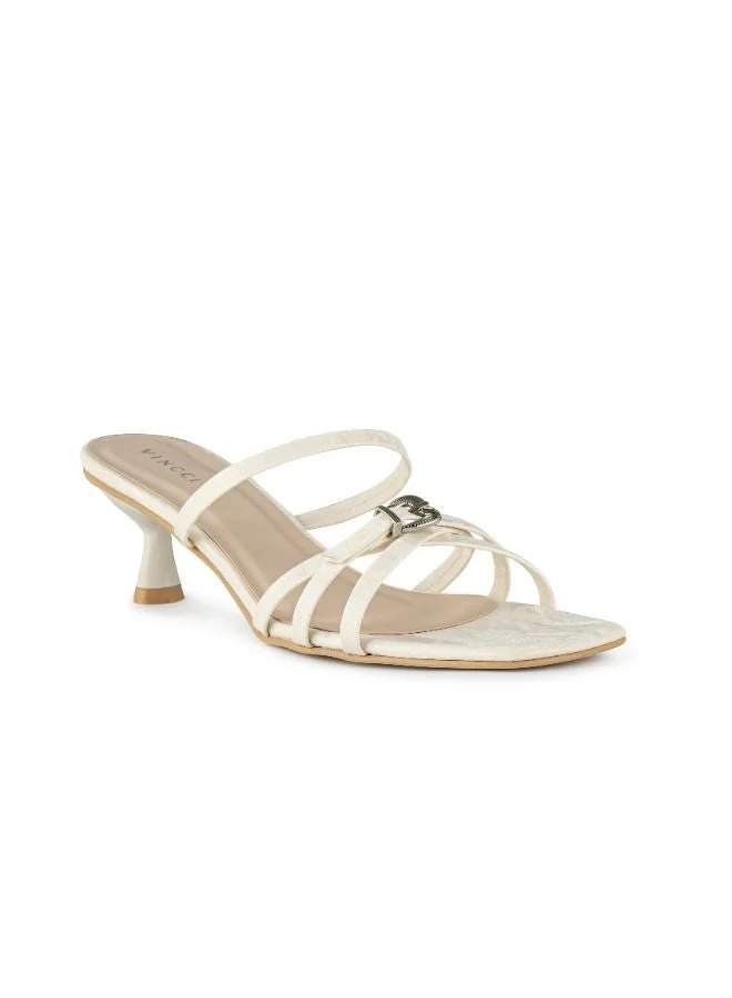 Vincci Beige Multi Strap Mid Heel Sandals for Women | Best Price UAE