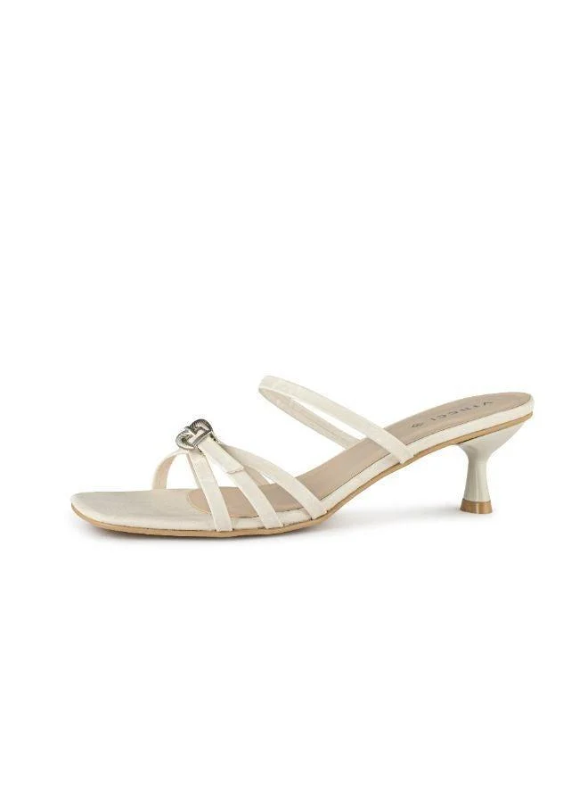 Vincci Beige Multi Strap Mid Heel Sandals for Women | Best Price UAE