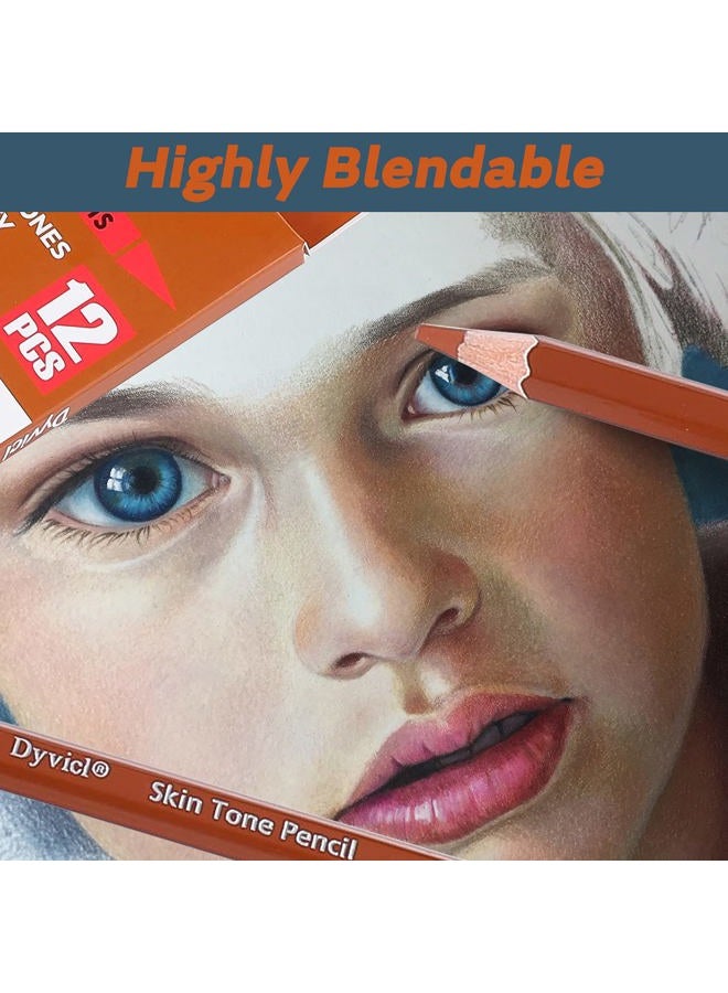 Dyvicl Skin Tone Colored Pencils for Adult Coloring, 12 Colors Art Pencils for Drawing, Sketching, Shading, Soft Core Colored Pencils for Adults, Kids, Beginners, Artists - Image 5