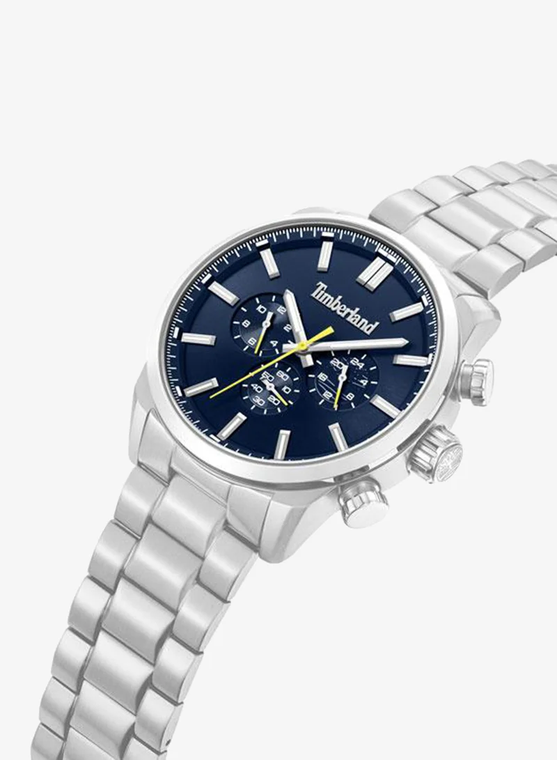 Timberland Henniker II Blue Dial Stainless Steel Bracelet Multifunction Watch for Men, 46mm