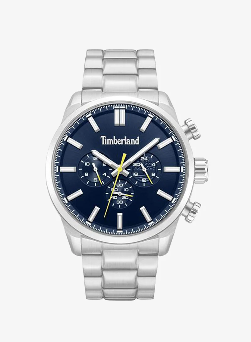 Timberland Henniker II Blue Dial Stainless Steel Bracelet Multifunction Watch for Men, 46mm