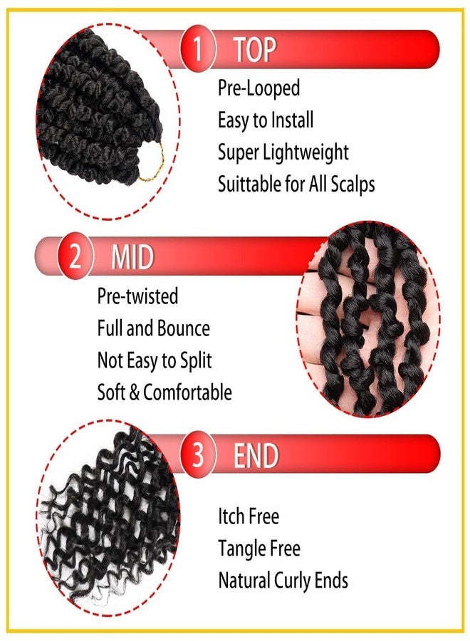 Nice One Pre-Twisted Passion Twist Hair 12 Inch, 112Strands Short Passion Twist Crochet Hair for Women 8 Packs Natural Black Pre-Looped Passion Twists Braiding Synthetic Hair Extensions (12inch,1B#) - Image 4