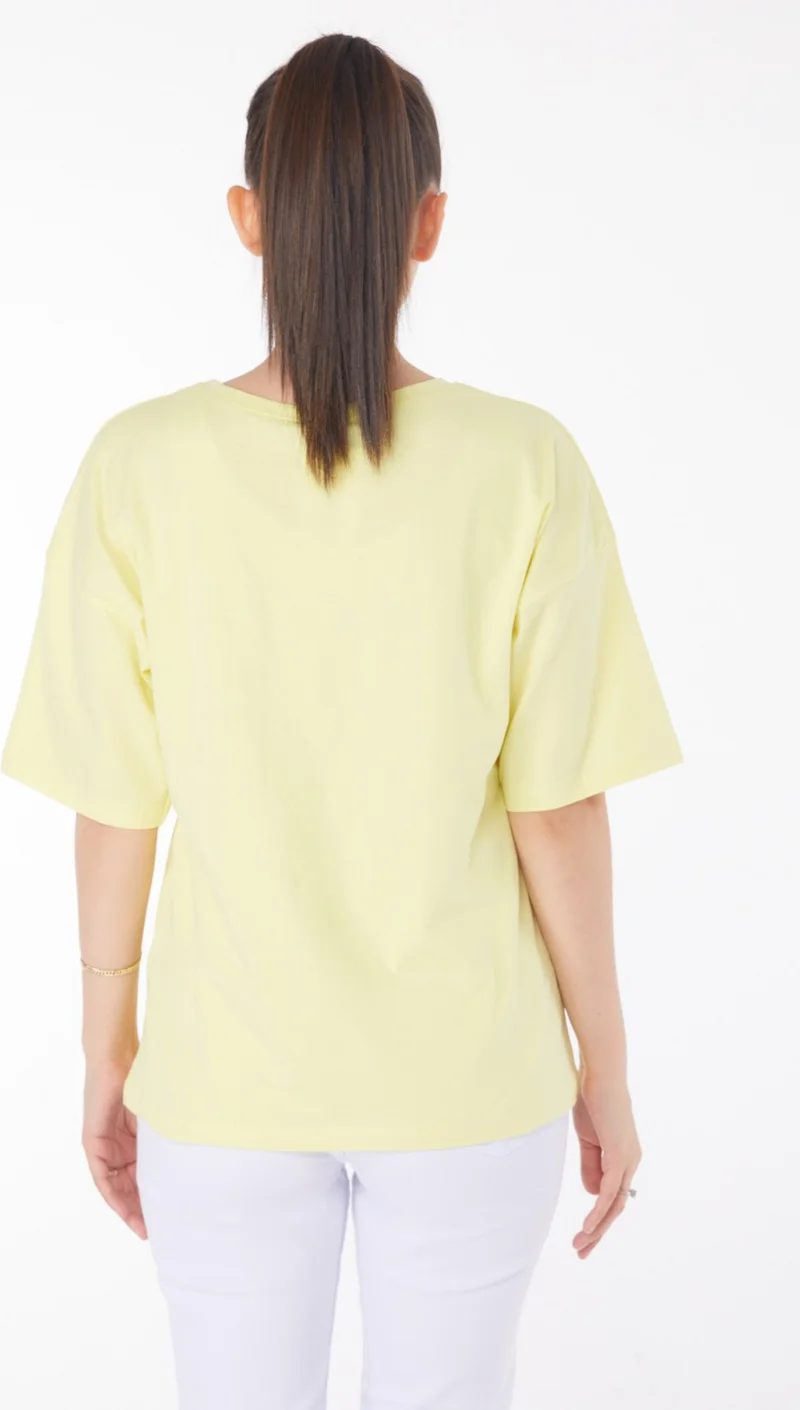Tofisa Plain Medium Women's Yellow T-Shirt - 25848