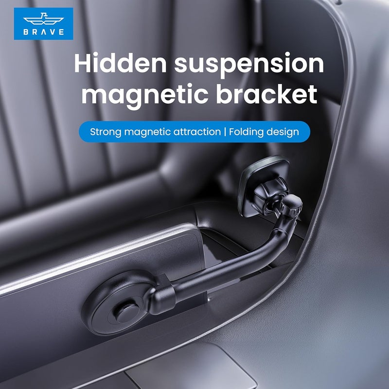 Brave Magnetic Car Phone Holder for Dashboard, 360° Rotation Cell Phone Mount With Ultra Strong Magnets Compatible with iPhone 15 Pro Max, ‎Galaxy S23 Ultra & Other Devices (BHL-48) – Black - Image 2