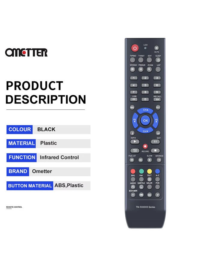 OMETTER - TM-5000HD Replaced Remote Control for Technomate TV TM-5402HD M3 CI Super+ - Image 1