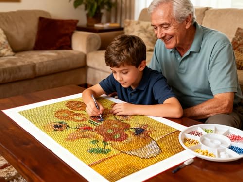 NIHOJIUMA NIHO-JIUMA Diamond Painting Kits Van Gogh's Sunflower, DIY 5D Full Drill Diamond Art Gift for Adult/Teen, Home Decoration (30x40cm/12x16inches) - Image 4