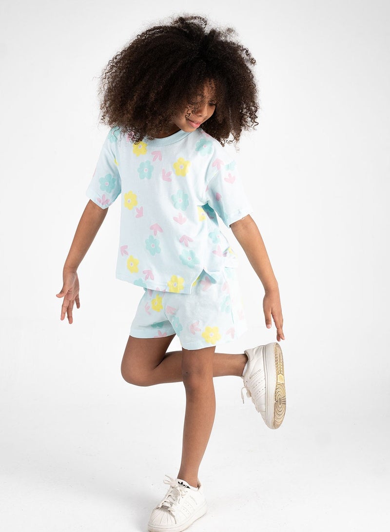 Arafa Girls flower Pajama Set  - Image 1