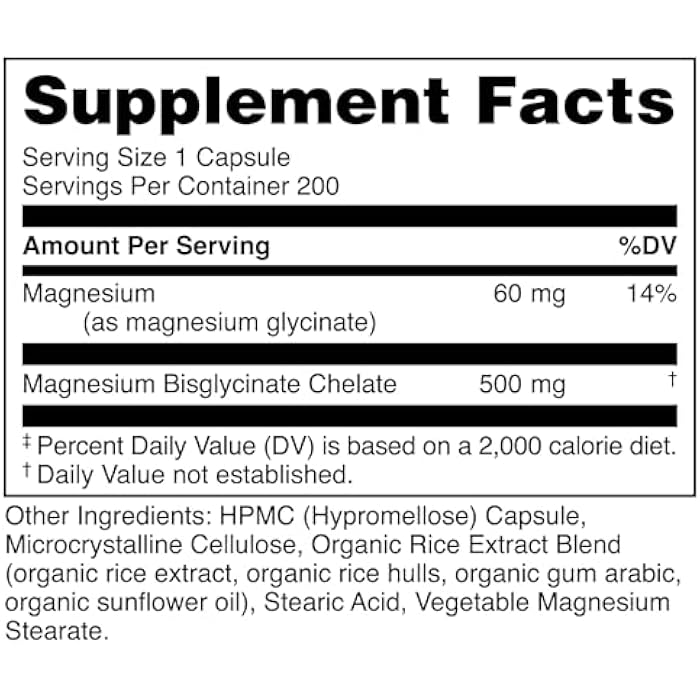 Bucked Up Magnesium Glycinate 500mg | Chelated Magnesium Bisglycinate | Non GMO Gluten Free Third Party Tested | Daily Mineral Support (200 Capsules, 200 Servings) - Image 2