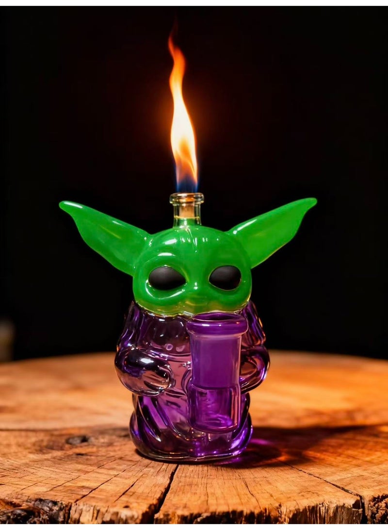 Angmei Premium Heat Resistant Glass Oil Lamp, Glass Vase Bottle Medical Grade High Borosilicate Material for Long lasting Use Glass Vase Transparent (Random Color) - Image 1