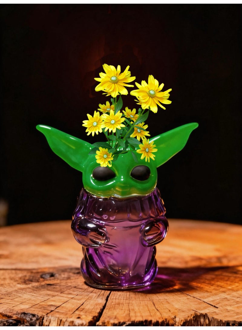 Premium Heat Resistant Glass Oil Lamp, Glass Vase Bottle Medical Grade High Borosilicate Material for Long lasting Use Glass Vase Transparent (Random Color)