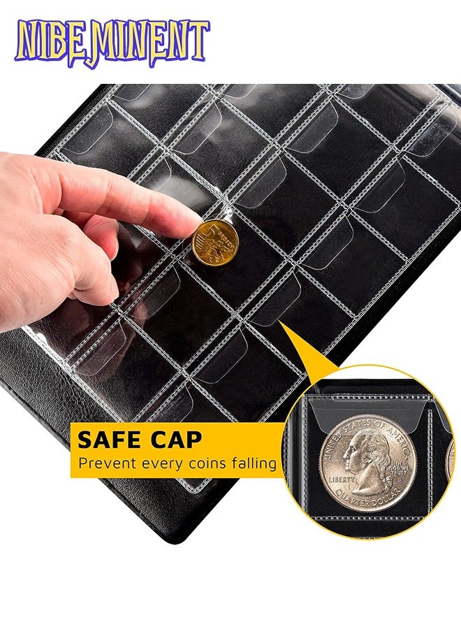 NIBEMINENT Coin Collection Book Collector, 300 Pocket Coin Collection Box Collection Box Supplies for 20/25/27/30/30/38 mm Coins- Black - Image 3