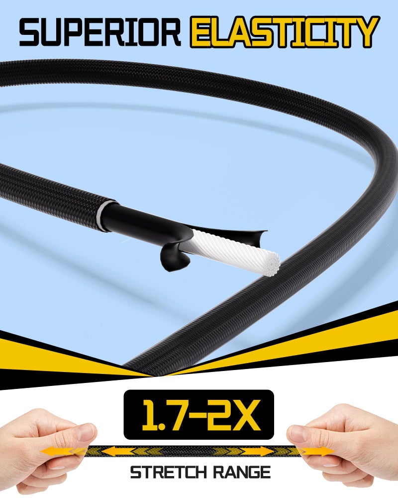 LuckyStraps 8 Pcs 48 Inch Adjustable Carabiner Bungee Cords with Hooks, Easy to Adjust from 7" to 48", Black Bungee Straps with UV-Resistance & Superior Elasticity for Cargo, Bike, Luggage, Carts, Truck, etc - Image 4
