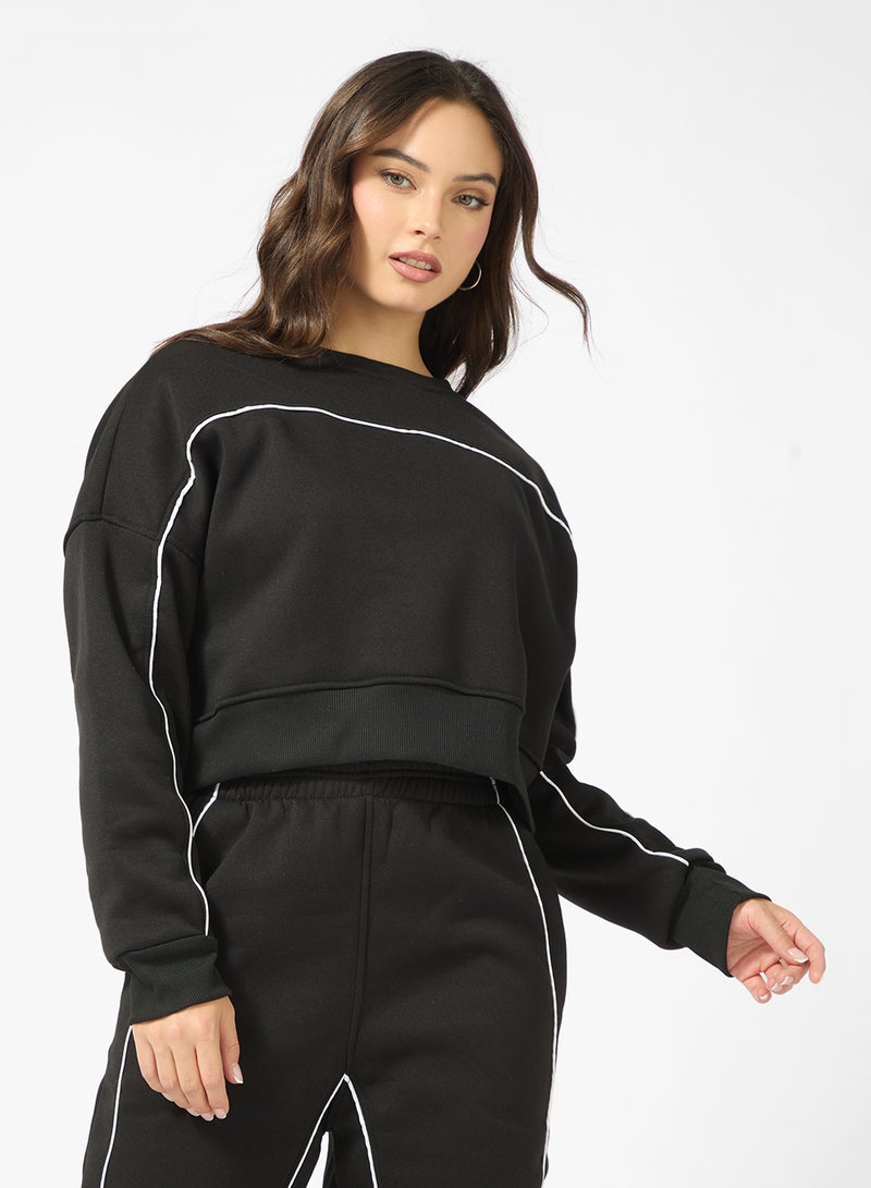 Ginger Oversize Contrast Trim Detail Sweat Set - Image 3