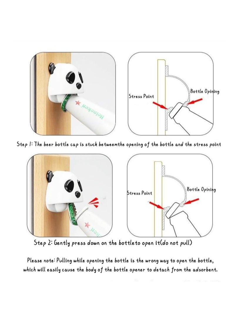 SOLARAE فتاحة زجاجات بيرة باندا مغناطيسية، قابلة للإزالة، مثبتة على الحائط، جامع أغطية الزجاجات، فتاحة زجاجات بتصميم كرتوني، ديكور لمطبخ أو بار، هدية للرجال، هدايا عيد ميلاد، كهف الرجال، هدايا تدشين منزل - Image 5