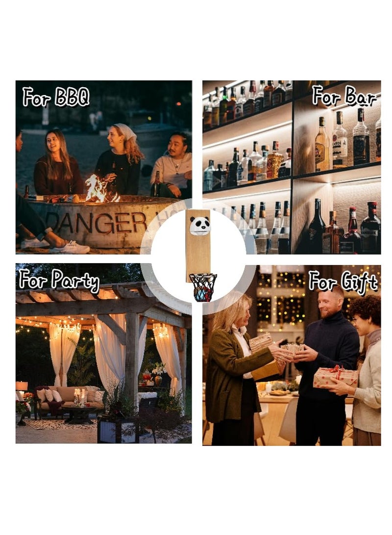 SOLARAE فتاحة زجاجات بيرة باندا مغناطيسية، قابلة للإزالة، مثبتة على الحائط، جامع أغطية الزجاجات، فتاحة زجاجات بتصميم كرتوني، ديكور لمطبخ أو بار، هدية للرجال، هدايا عيد ميلاد، كهف الرجال، هدايا تدشين منزل - Image 4