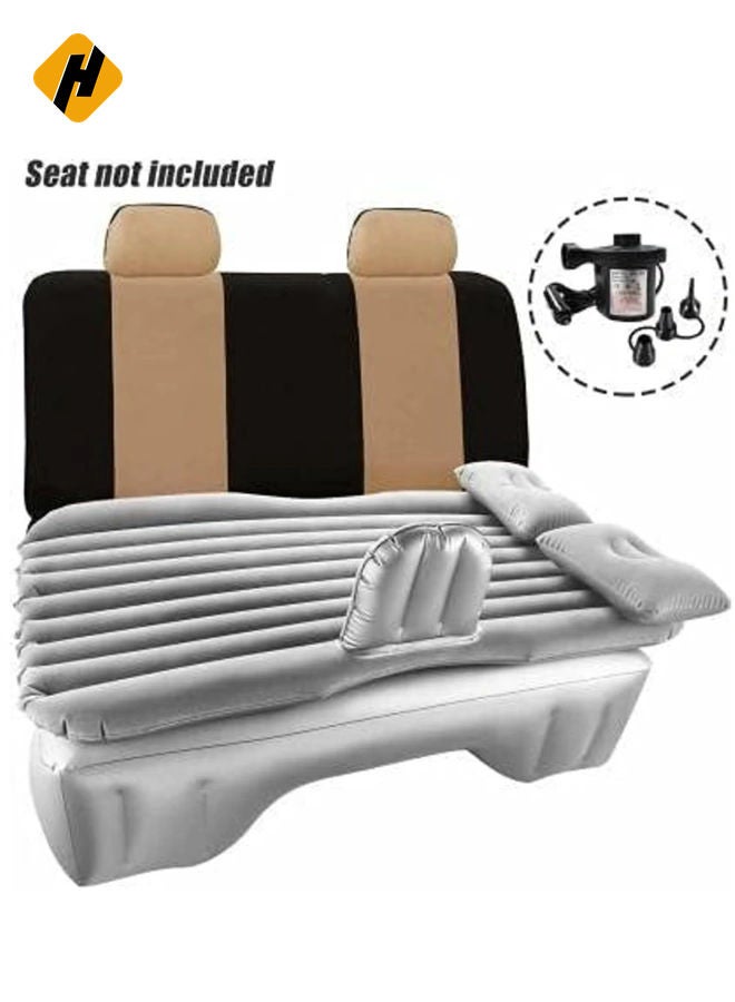 HuHa Inflatable Travel Car Bed Air Sofa – Gray with Two Inflatable Pillows for Back Seat Comfort - Image 3