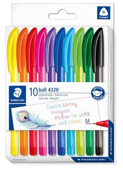 STAEDTLER STAEDTLER 4320 MC10H Stick Rainbow Ballpoint Pen - Assorted Colours (Pack of 10)  - Image 2