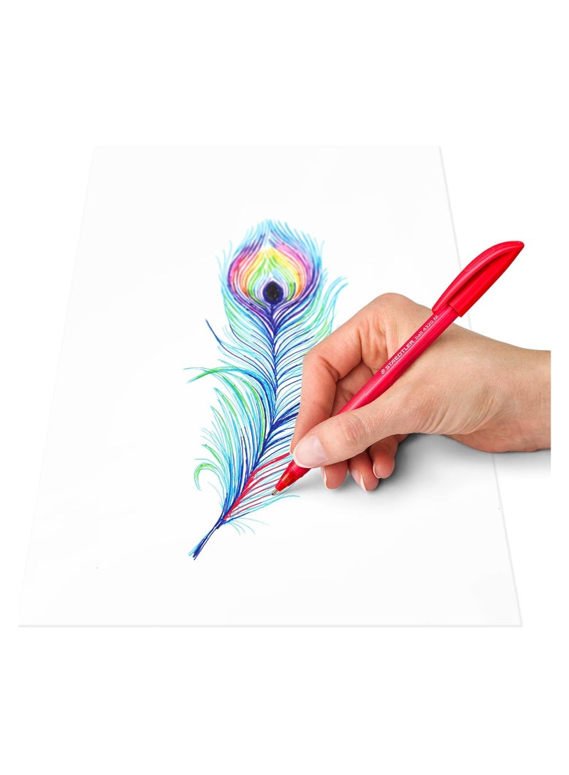 STAEDTLER STAEDTLER 4320 MC10H Stick Rainbow Ballpoint Pen - Assorted Colours (Pack of 10)  - Image 4