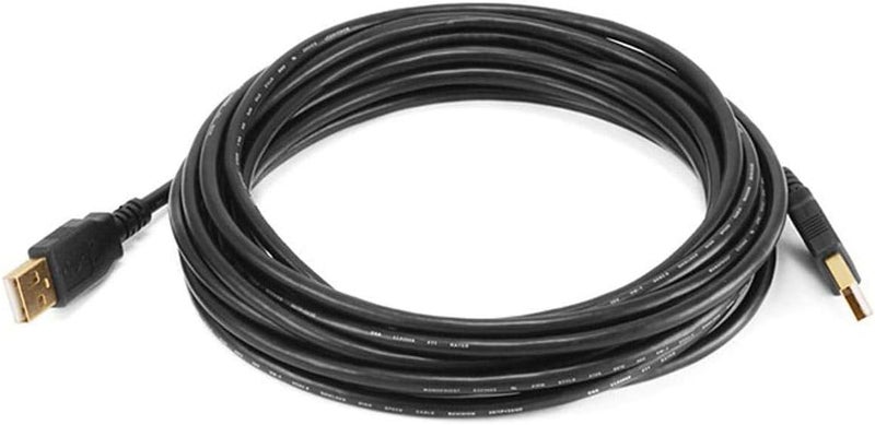 مونوبرايس - 105445 15 قدم كابل USB 2.0 A ذكر إلى A ذكر 28/24AWG (مطلي بالذهب) - أسود لنقل البيانات لمرفقات القرص الصلب والطابعات وأجهزة المودم والكاميرات والمزيد! - Image 1