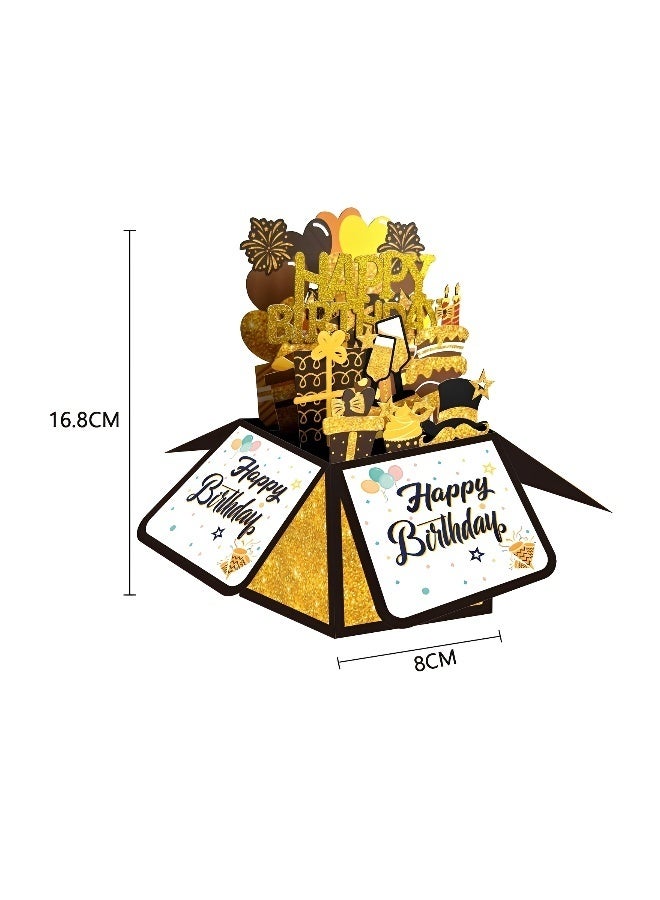 2 Pieces of 3D Happy Birthday Card Paper Pop Up Birthday Cards Greeting Cards with Blank Card and Envelope Unique Birthday Gift for Women Men Kids Husband Wife Mom Dad Daughter - Image 2