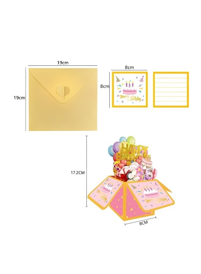 2 Pieces of 3D Happy Birthday Card Paper Pop Up Birthday Cards Greeting Cards with Blank Card and Envelope Unique Birthday Gift for Women Men Kids Husband Wife Mom Dad Daughter - Image 5