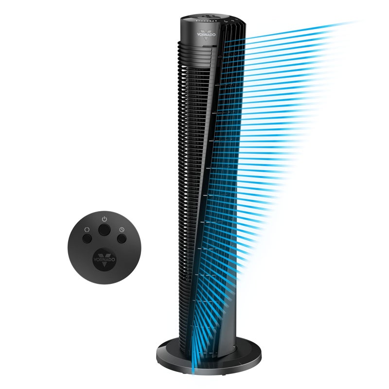 Vornado OSC84 41" Whole Room Oscillating Tower Fan, Remote Control, 70-Degree Oscillation, Quiet Operation, 4 Speed Settings, 8-Hour Timer, Powerful Air Circulation, Black - Image 1