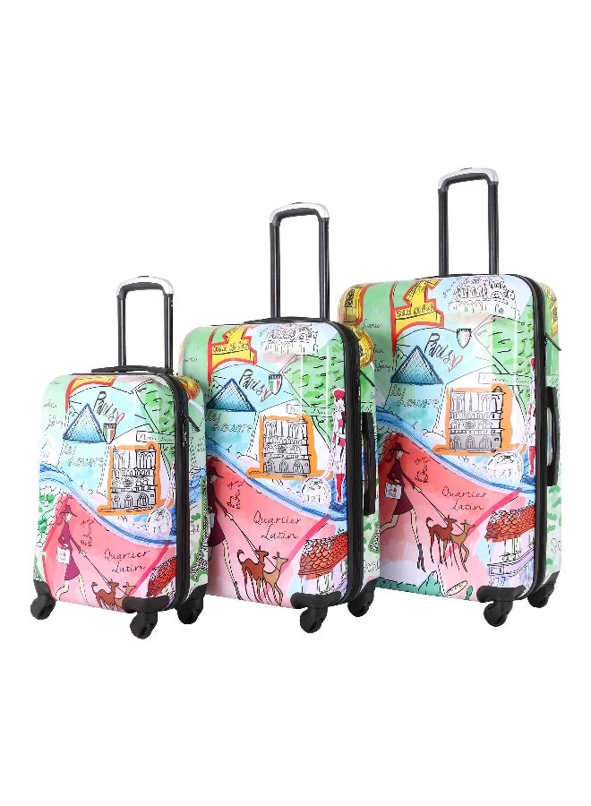 توتشي مجموعة حقائب سفر جيه إيم باريس من  بمقبض تليسكوبي، 3 قطع، بألوان متعددة، 30.7 × 19.6 × 11.4 انش T0168 - Image 1