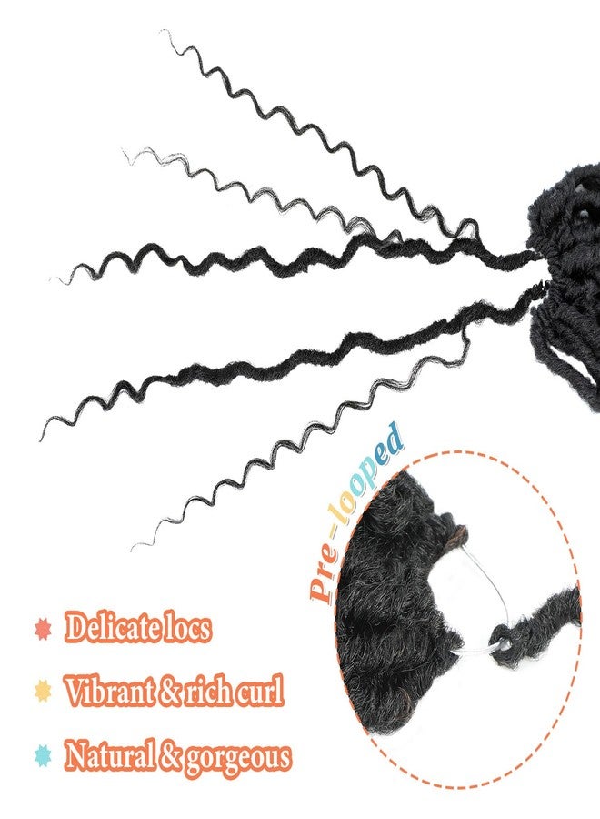 Forevery Goddess Locs Crochet Hair 12 Inch Faux Locs Crochet Hair 6 Packs Pre Looped Crochet Hair for Black Women, Boho Crochet Locs with Curly Ends 1B - Image 3